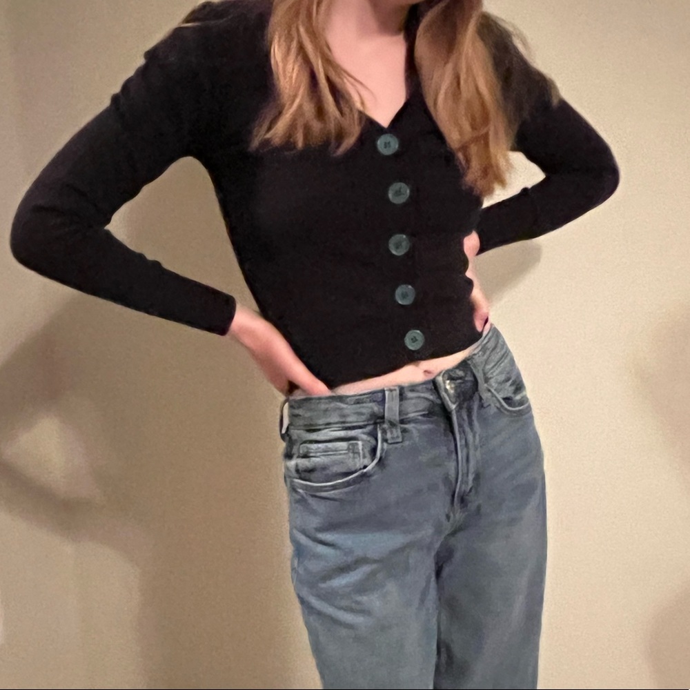 Urban outfitters button up black cardigan